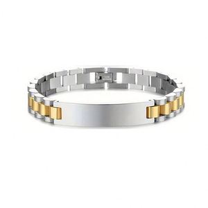 <span class=keywords><strong>Bracciale</strong></span> Curvo in Acciaio Inossidabile di Lusso Best Seller, <span class=keywords><strong>con</strong></span> Barra per Incisione, Cinturino in Metallo Personalizzabile - Product Image 5