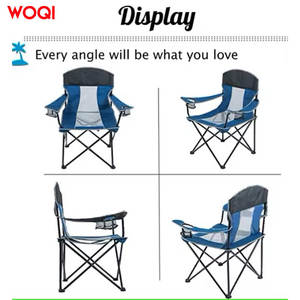 เก้าอี้พับกลางแจ้ง Woqi สีน้ำเงินกรมท่า โครงอะลูมิเนียม ผ้าไนลอน พร้อมที่วางแก้ว สำหรับใช้ในสวนและตั้งแคมป์ - Product Image 4