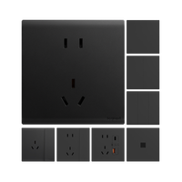 Interruptor de Pared Legrand, Diseño Simple y Elegante en Negro Grafito Mate, Interruptor Individual con Cinco Puertos USB, 16A, para Aire Acondicionado y Computadora, Original