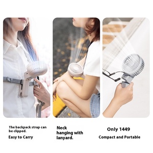 Ventilateur portable rechargeable mini 1200 mAh, 3-en-1 pliable, à clipser sur le cou, pour usage domestique - Product Image 6