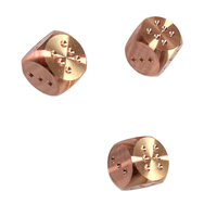 Dés en cuivre polyédriques personnalisés (couleur/taille) avec motif cubique pour jeux D&D - Dés en cuivre rouge personnalisés pour cadeaux de bienvenue
