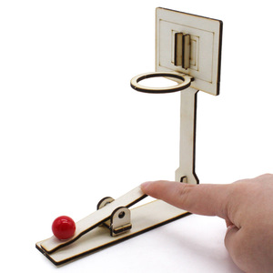 Wooden Basketball Launcher Desk Toy Educational Science <b>Kit</b> For Kids Age 4 6Y <b>DIY</b> Assembly Model - Product Image 3
