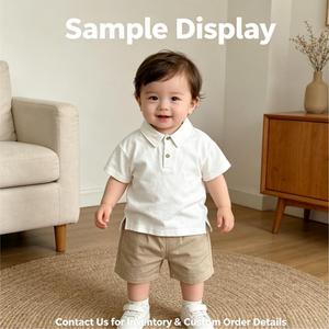 Ropa de Bebé Personalizada, Camiseta <span class=keywords><strong>Polo</strong></span> de Manga Corta de Algodón, Cuello Clásico, Tops para Bebés y Niños Pequeños - Product Image 2