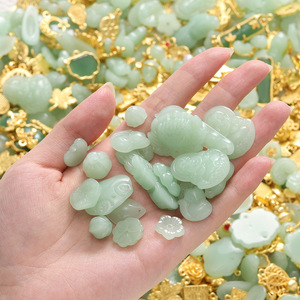 Breloques en imitation jade de style chinois, forme animale, Pixiu, Bouddha Maitreya, accessoires de bijoux DIY, cadeau unisexe, pendentif breloque - Product Image 3