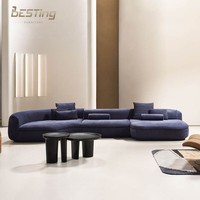 Luxuriöses Leder-Ecksofa-Set - Anpassbare Größe & Farbe Europäischer Stil Wohnzimmer & Villa Heim-Möbel