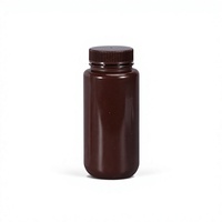 Bouteille ronde en plastique HDPE ambré brun de 500 ml et 1000 ml pour réactifs de laboratoire, liquides et poudres