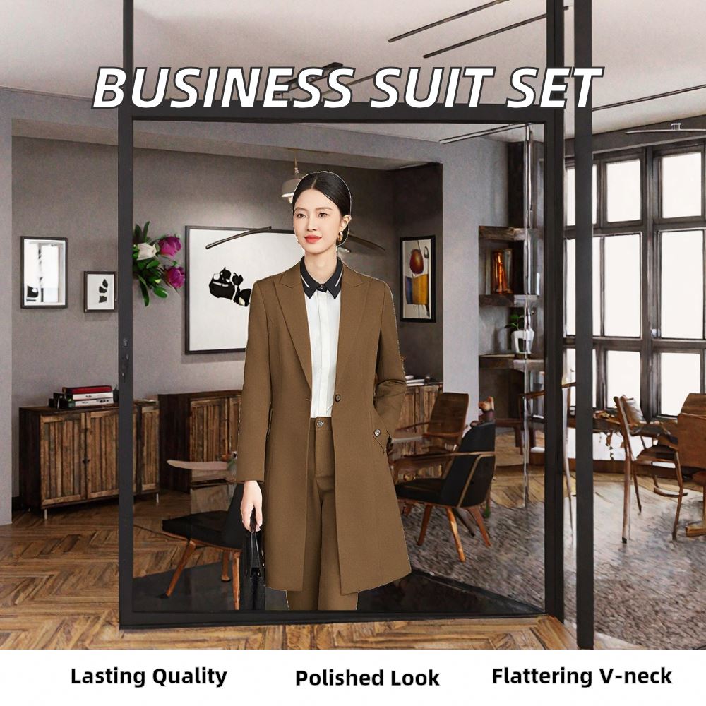 Blazer Court Pour Femme – Veste Costume Formelle, Manches Longues, Grande Taille, Pour Bureau Ou Sortie