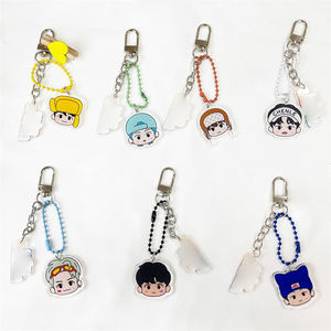 Porte-clés personnalisé avec tête de dessin animé et plaque nominative. Un cadeau créatif où vous pouvez concevoir l'avatar et remplir la plaque nominative vierge - Product Image 1