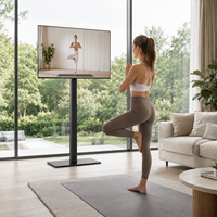 Carrito de TV Móvil Eléctrico, Soporte Rodante Resistente con Ruedas y Control Remoto para TV de 32-65 Pulgadas, para Conferencias y Oficina