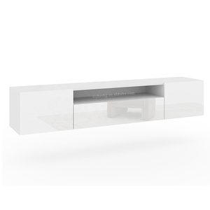 Meuble TV mural flottant haute brillance 160 cm pour salon, meuble TV suspendu, unité TV - Product Image 4