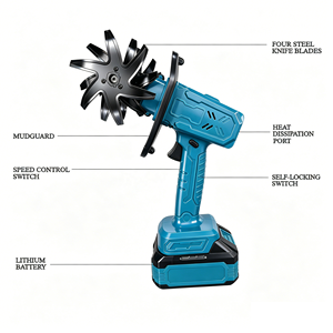 Motoculteur électrique 21V sans fil avec moteur à balais 550W et perche télescopique pour jardinage - Product Image 2