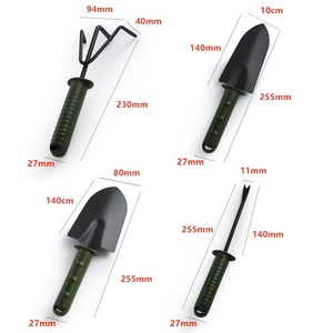 Ensemble d'outils de jardinage, mini pelle en acier noir à 4 pièces, manche ergonomique pour la plantation à domicile sur balcon - Product Image 2