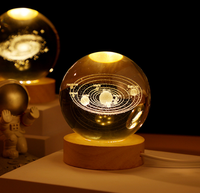Veilleuse LED boule de cristal 3D Newish avec lumière changeante de couleur de boule lumineuse amovible pour adolescents garçons filles