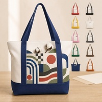 Sac fourre-tout réutilisable en toile de coton grande capacité avec poignée rembourrée pour les courses, le marché et la promotion en détail