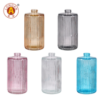 Bouteille vide en verre coloré de 500 ml pour savon liquide et shampoing, avec pompe de remplacement, en verre dépoli ambré et transparent, pour lotion