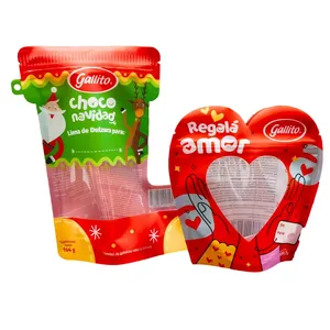 Sacs en Mylar holographiques imprimés sur mesure avec fermeture thermoscellée, résistants à l'humidité, pochettes verticales de forme spéciale pour l'emballage de snacks - Product Image 3