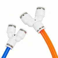 Raccords pneumatiques en plastique à pousser, type PY, connecteur de tube égal en Y, raccord rapide pour tuyau d'air de 4, 6, 8, 10, 12, 16 mm