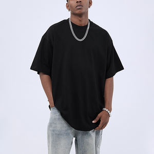 T-shirts à col rond en coton blanc streetwear <span class=keywords><strong>d</strong></span>'<span class=keywords><strong>été</strong></span> 300 g/m², logo personnalisé, flocage graphique, t-shirt surdimensionné pour hommes - Product Image 3