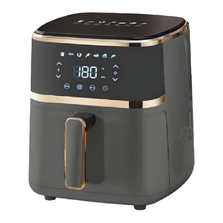 1350W Intelligent Timing Electric Air Fryer 2L 5L Household Touch Screen Hot Deep Cooking Pots Modern Square Healthy Low Fat