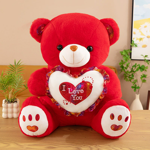 Oso de Peluche con <span class=keywords><strong>Corazón</strong></span>, Oso de Peluche Luminoso con Música, Muñeco de Oso en Forma de <span class=keywords><strong>Corazón</strong></span>, Oso de Peluche de Regalo para el Día de San Valentín - Product Image 2