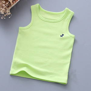 Débardeur d'été à motif uni pour garçons et filles, en pur coton tricoté, sous-vêtement intime pour enfants - Product Image 4