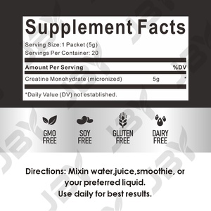 Creatina Monohidrato Pura JBY OEM al por Mayor, 200 Mesh, Polvo de Nutrición Deportiva Pre-Entrenamiento, Polvo de Creatina - Product Image 3