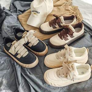 Nouvelles baskets rétro allemandes pour hommes, beige et marron, à semelle épaisse, décontractées, style board shoes - Product Image 1