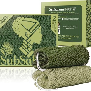 Bath Towels and Floor Mats Exfoliating African Net Bath <b>Sponge</b> Washcloth with Rope <b>Shower</b> Bath Net Body Scrubber for Smooth - Product Image 2
