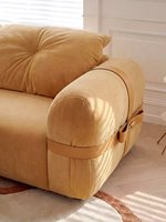 Canapé une place en tissu chenille de style français, luxe léger, pour petits salons, inspiré de la dopamine, ligne droite rose, usage hôtelier
