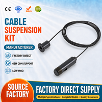 Support de câble en acier noir pince à câble réglable lumières plafond suspendu kit de suspension de câble vente en gros