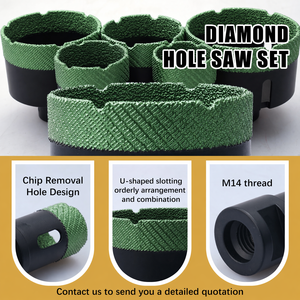 Forets diamantés brasés sous vide, forets diamantés M14 6 mm-150 mm, couronnes diamantées de qualité européenne pour carreaux de céramique - Product Image 3