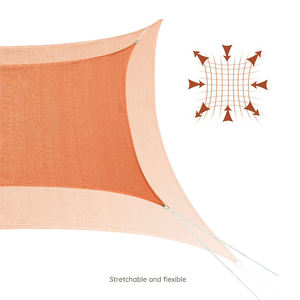 Voile d'ombrage <span class=keywords><strong>pour</strong></span> jardin, patio, <span class=keywords><strong>balcon</strong></span>, extérieur, en HDPE, 5x5M, voiles et filets pare-soleil, couleur orange - Product Image 3