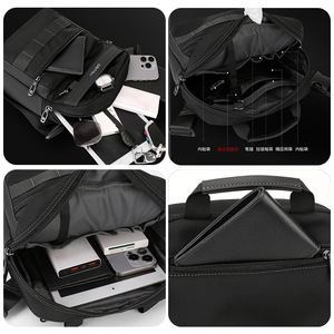 WePower Sac bandoulière grande capacité pour homme en nylon durable couleur unie avec logo en relief pour les trajets quotidiens et les voyages - Product Image 2