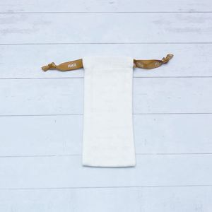 Custom Long Bags <b>Drawstring</b> Necklace Dust Bag Luxury White Cotton Gift <b>Pouch</b> - Product Image 3