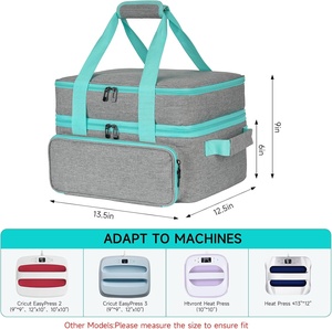 Étui de transport portable pour <span class=keywords><strong>Cricut</strong></span> <span class=keywords><strong>EasyPress</strong></span> 2/<span class=keywords><strong>Cricut</strong></span> <span class=keywords><strong>EasyPress</strong></span> 3 - Sac de rangement double couche pour presse à chaud, sac organisateur - Product Image 2