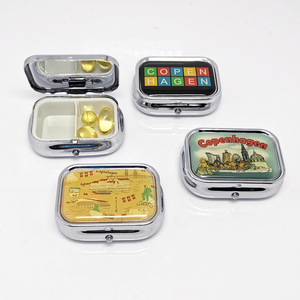 Wholesale Cost Custom Printing Image Metal European Souvenirs Portable Pill Box