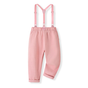 Catpapa Vente en gros Ensemble <span class=keywords><strong>3</strong></span> pièces pour garçons : Chemise à imprimé floral, <span class=keywords><strong>pantalon</strong></span> à bretelles rose et nœud papillon – Tenue de cérémonie pour garçon d'honneur - Product Image 6
