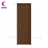 Porte intérieure plate en MDF couleur personnalisée pour villa, placage bois grainé, haut de gamme, vente en gros résidentielle