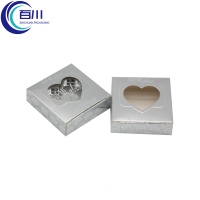 Caja de Embalaje Cosmético Plegable de Papel Plateado Ecológico Premium con Ventana Transparente para Aceites Esenciales, Perfumes y Cuidado de la Piel