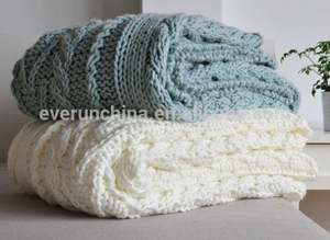 50cf96 100% algodón 100% acrílico 100% lana Mohair hecho a mano Chunky Cable tejido piel sintética <span class=keywords><strong>Sherpa</strong></span> manta trasera - Product Image 6