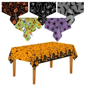 Nappes jetables imperméables Rectangle Table couvre PVC nappes en plastique pour Halloween dîner événements fête décoration