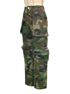 ZHEZHE Nuovi <span class=keywords><strong>Pantaloni</strong></span> Cargo da <span class=keywords><strong>Donna</strong></span> alla Moda, Stile Streetwear, con Tasche, Motivo Mimetico, <span class=keywords><strong>per</strong></span> Ragazze - Product Image 4