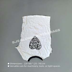 Trapos de algodón económicos para limpieza, blancos, con estampado de camisetas - Product Image 3