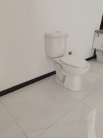 Ensemble WC moderne à double chasse siphonique, toilettes en céramique allongées deux pièces avec abattant à fermeture douce