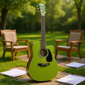 Guitarra Acústica Adm de 41 Pulgadas con Cutaway, Color Verde Kelly, para Principiantes, Acabado Barnizado - Product Image 2