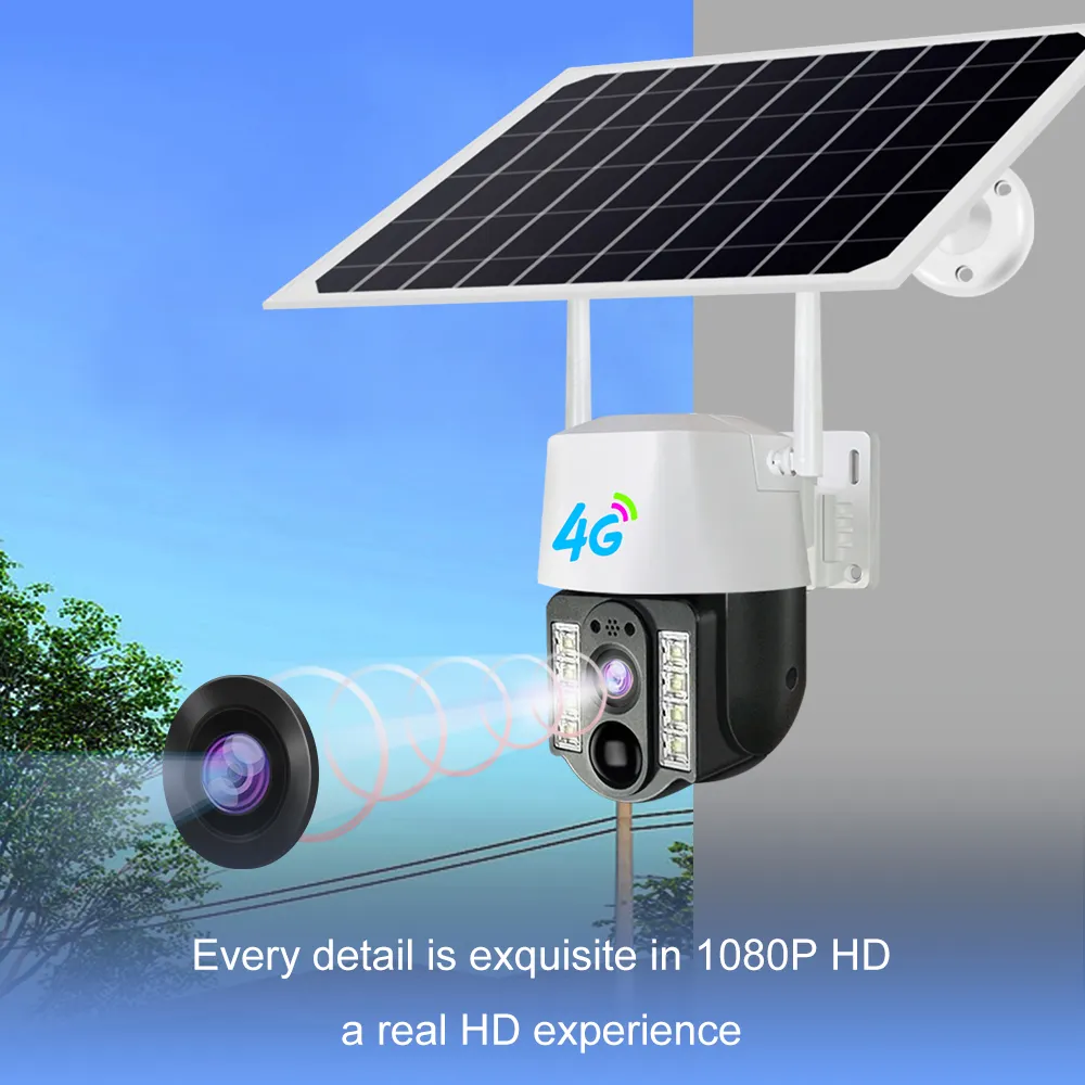 V380Pro Low Power Consumption Solar Camera Security 4G Outdoor PTZ 5MP Wireless Surveillance CCTV Camera
