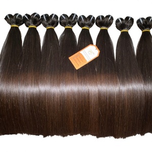 <b>Top</b> Supplier Vietnamese Raw Hair Brown Tip Color <b>Silky</b> Straight Virgin Hair Cuticles Aligned Double Drawn Raw Hair Bundles - Product Image 1