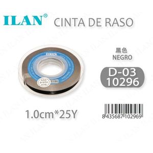 Nastro in Raso 1.0cm 25Y Nero D-03 - Product Image 3