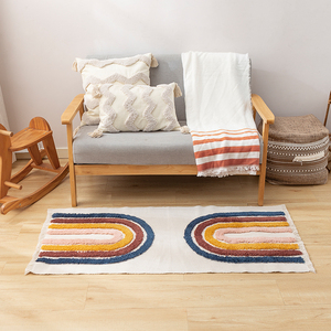 Di alta qualità colorato <span class=keywords><strong>arcobaleno</strong></span> camera decorazione per la casa per bambini cotone tessuto fatto a mano Tufted Area tappeto per soggiorno - Product Image 2