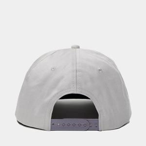 OEM Custom Logo 5 Panel Unstructured Slightly Curved Brim Snapback Cap Cotton <b>Light</b> Gray Woven Patch Hat With <b>Rope</b> - Product Image 6